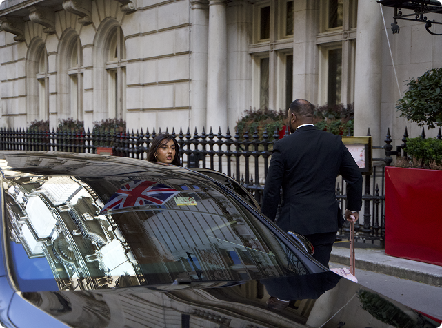 Executive car on a London street